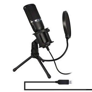 Микрофон с шумоподавлением, микрофоны для игр и записи, интерфейс 3,5 мм, конденсаторный внешний кардиоидный микрофон для настольного компьютера