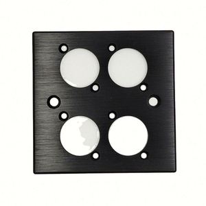 Plaque <span class=keywords><strong>murale</strong></span> XLR noire en alliage d'aluminium à 4 ports avec écrous et vis, plaque de montage XLR 4 voies pour montage de prises USB, VGA, RJ45, 4 positions - Product Image 3
