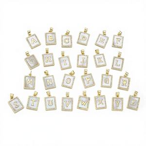 Pendentifs Coquillages Lettres Anglaises (26 Lettres) Jinyuan, Meilleures Ventes <span class=keywords><strong>Europe</strong></span> et Amérique, en Cuivre Plaqué Or, Chaîne Bambou Tendance Minimaliste, Pendentif DIY - Product Image 5