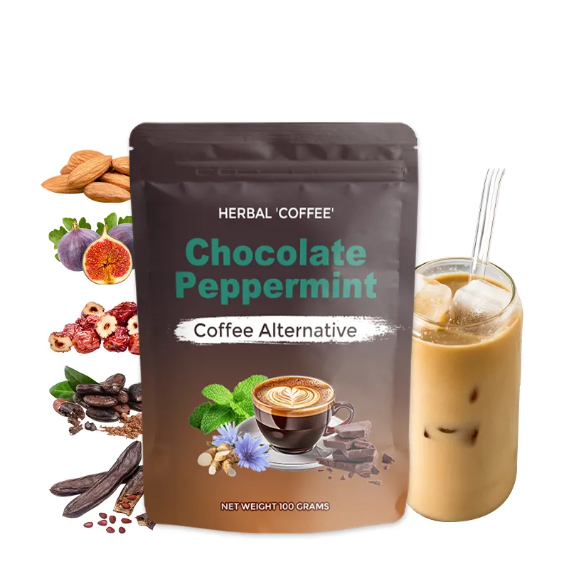 Jual obral teh Herbal logo pelanggan OEM kopi instan kopi peppermint cokelat alternatif