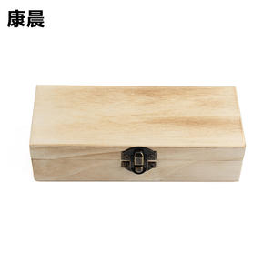Estuche de madera para gafas Conchen, 165x69x44mm, rectangular, con tapa abatible, de madera de pino, con cierre metálico, caja de almacenamiento para gafas - Product Image 5