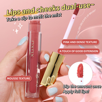 Vente en gros, faible MOQ, XUXU, 6 couleurs, teinte à lèvres liquide mate, double usage lèvres et joues, longue tenue, non-collant, gloss à lèvres, maquillage