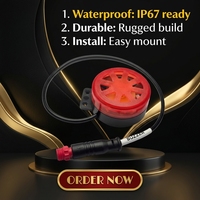 Buzzer piézoélectrique actif 24V DC à alimentation interne C4220-2430PW100 42x20mm IP67 étanche 100dB 3000Hz Alarme intermittente avec support