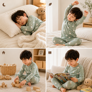 ชุดนอนเด็กผ้าคอตตอนริบ 100% ระบายอากาศได้ดี ลายเป็ดน่ารัก ขายส่งจำนวนมาก - Product Image 2