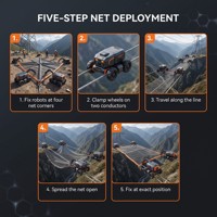 Sistema Robótico de Despliegue de Red de Gran Alcance de Ocho Unidades para Cruce de Valles