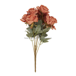 Ramo <span class=keywords><strong>de</strong></span> rosas artificiales <span class=keywords><strong>de</strong></span> tacto real <span class=keywords><strong>de</strong></span> 18 pulgadas, 2 <span class=keywords><strong>arbustos</strong></span>, flores <span class=keywords><strong>de</strong></span> primera calidad - Product Image 6