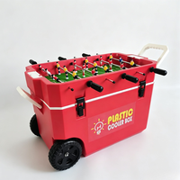 Glacière isotherme portable avec logo personnalisé, en forme de ballon de football, avec roues, pour boissons, idéale pour le camping