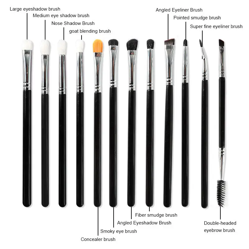 FEIYAN Wholesale Copper Ferrule Top Quality Eyebrush Custom Private Label Makeup Eye Shadow Brush Set Blending Eyeshadow Brush