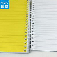 Cahier à spirale B5 avec couverture en PP, reliure souple à boucle simple, design inversé noir