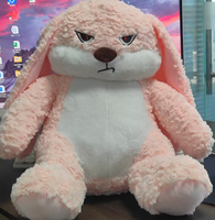 Jouets en peluche lapin en colère en fourrure douce écologique personnalisés, animaux de la ferme, jouets pour enfants, poupées mignonnes et amusantes à vendre