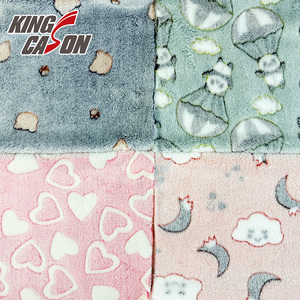 Kingcason - <span class=keywords><strong>Tela</strong></span> de Felpa de Coral Estampada con Pegamento de Doble Cara, Diferentes Diseños, Absorbente de Agua, Cálida y Cómoda, para Mantas Infantiles - Product Image 2