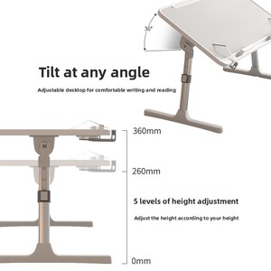 Table d'appoint portable en MDF réglable en hauteur pour <span class=keywords><strong>lit</strong></span>, <span class=keywords><strong>bureau</strong></span>, ordinateur portable, table paresseuse, table de baie vitrée, pliable, petite, de type panneau, rétractable - Product Image 3