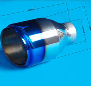 4.5-inch dày bằng thép không gỉ xả <span class=keywords><strong>tip</strong></span> đơn Muffler với nướng màu xanh Chrome kết thúc - Product Image 2