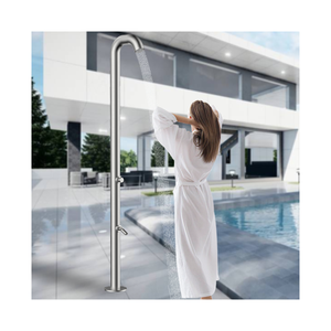 <span class=keywords><strong>Colonne</strong></span> de <span class=keywords><strong>douche</strong></span> extérieure chaude et froide en acier inoxydable 304/316, finition brossée, avec jet pluie, pour piscine - Product Image 1