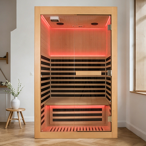 ห้องซาวน่าอินฟราเรดอัจฉริยะ ควบคุมอุณหภูมิได้เสถียร ทำจากไม้เฮมล็อค เหมาะสำหรับใช้ในบ้าน ห้องพักส่วนตัว อพาร์ทเมนท์ คอนโด หรือพื้นที่ขนาดเล็ก เช่น ลอฟท์ - Product Image 2