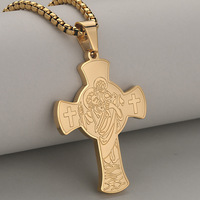 Collier pendentif croix en acier inoxydable en gros pour hommes et femmes, bijoux punk vintage, accessoires DIY
