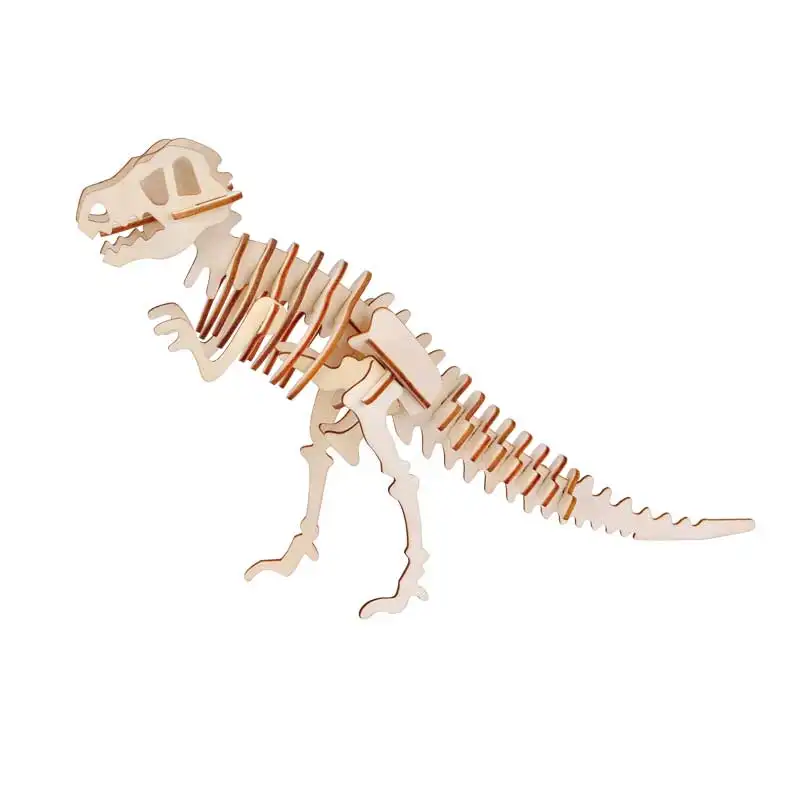 Rompecabezas de animales de madera 3D para niños, juguetes educativos de dinosaurios para bebés, precio de fábrica, venta al por mayor