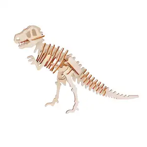 Fabriek Prijs Groothandel Houten Dier Puzzels Speelgoed Voor Kinderen 3D Houten Jigsaw Dinosaur Puzzels Voor Baby Peuter Educatief Speelgoed