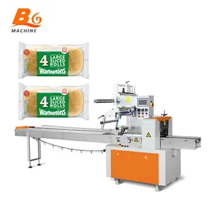BG Horizontal Pillow Flow Wrapping Packing Machine Food Sliced Bread Croissant Packaging Machine