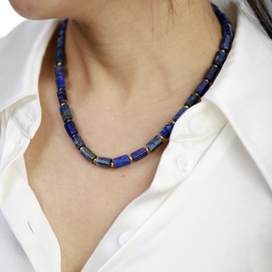 Collar Bohemio con Cuentas Geométricas de Cristal y Diamantes Chapado en Oro para Mujer, Ideal para Aniversario - Product Image 1