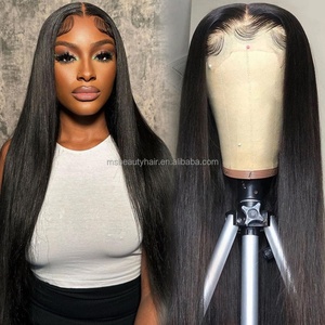 Perruques sans colle en cheveux humains, perruques en dentelle HD complètes, pré-épilées et nœuds décolorés, cheveux vierges, fournisseur de perruques en dentelle HD frontale pour femmes noires - Product Image 2