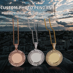Tishya Diamond Custom Iced Out <b>Memory</b> Hip Hop Photo <b>Locket</b> Pendant with Rhodium Plated Silver Moissanite Claw Setting Unisex - Product Image 3