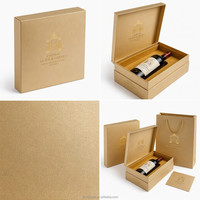 Boîte cadeau personnalisée pour vin, 1 bouteille de 750 ml, avec logo, boîte en carton de luxe dorée métallique pour l'emballage de cadeaux de vin, vente en gros