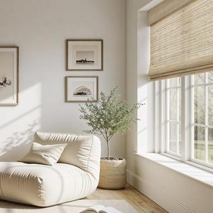 Persianas Romanas de Yute con Resorte, Diseño Nuevo, Filtrado de Luz Natural, Estilo Veneciano, para Interiores y Exteriores, Manuales, sin Cable, para Ventanas - Product Image 2