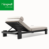 Chaise longue de piscine extérieure moderne avec cadre en aluminium durable Chaise longue en métal pour cour hôtels salons villas