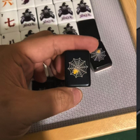 Juego de Mahjong Mágico Estilo Americano para Halloween, 160 Piezas, 3 Capas, Fichas Acrílicas Talladas en Negro y Dorado para Entretenimiento Festivo
