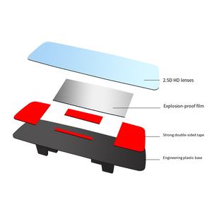 À l'intérieur du grand champ de vision sans <span class=keywords><strong>lunette</strong></span> plein écran, rétroviseur HD anti-éblouissement 3000R miroir à grande courbure miroir <span class=keywords><strong>bleu</strong></span> - Product Image 4