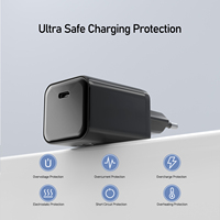 Cargador de Pared USB-C GaN de 65W, Adaptador de Carga Rápida PD con Enchufe Europeo, Cargador de Viaje Compacto para MacBook, iPhone y Android