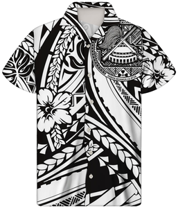 Uomo su misura polinesiana shirt stampa Hawaiian top di estate di grandi dimensioni abiti colorati hawaii camicia degli uomini sottili di stile degli uomini alla moda camicie - Product Image 1