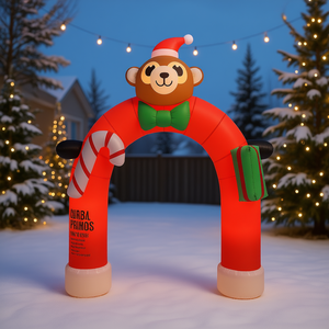 Arche gonflable décorative de Noël avec singe, pour extérieur, 6 pieds, illuminée - Product Image 2