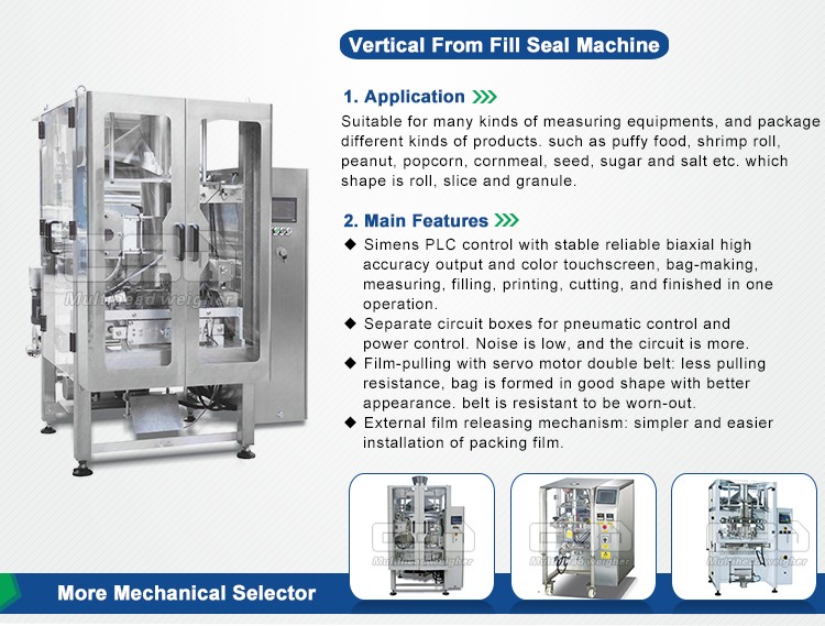 Multi head combined scale automatic packaging machine multihead weigher food packing machine system