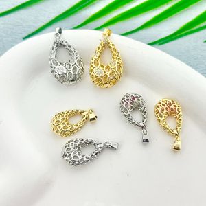 Pendentif de niche européen-américain en alliage de zinc, creux, géométrique, en forme de goutte d'eau, serti à griffes, breloque de collier cadeau - Product Image 3