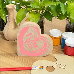 Thick <strong>Wooden</strong> Heart Blocks MDF Wood Heart Block <strong>Sign</strong> <strong>for</strong> DIY Painting Crafts Mother's Day Wedding Tabletop Centerpiece <strong>Home</strong> Decor - Product Image 6
