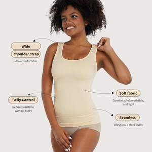 S-SHAPER Hochwertige Nahtlose Spandex-Shapewear-Tops Push-Up Gepolsterte Tanktops Atmungsaktive Körperformende Glatte Bodyshaper Camisole - Product Image 2