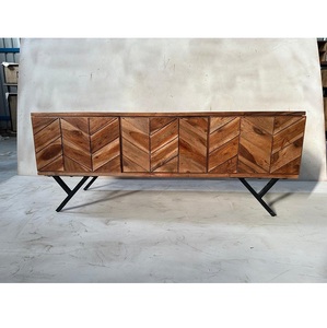 Nouveaux meubles de maison modernes de haute qualité Armoires de salon de grande capacité Armoire de rangement en bois massif en noyer - Product Image 1