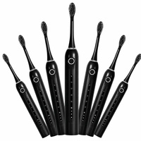 Cepillo de Dientes Eléctrico Ultrasónico Recargable por USB, Cepillo de Dientes Sónico Portátil de Viaje para Adultos, 2 Cabezales de Cepillo con 6 Modos de Funcionamiento
