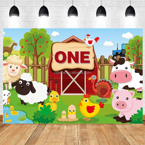 Bannière de fond de scène pour photographie, décorations de fête, accessoires photo pour garçons, thème animaux de la ferme, <span class=keywords><strong>Joyeux</strong></span> <span class=keywords><strong>Anniversaire</strong></span>, Halloween, Remise de diplôme - Product Image 2