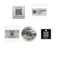 Étiquettes de traçabilité personnalisées en acier inoxydable et aluminium avec code QR gravé au laser, numéros de série, certifiées ISO9001, design moderne pour