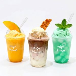 Gobelets en plastique PET transparents jetables avec logo personnalisé, gobelets pour café glacé, gobelets pour smoothies avec couvercles en dôme pour crème glacée, prix bas - Product Image 4