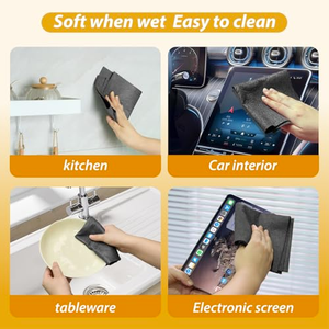 Chiffon de nettoyage de vitres OEM sans traces 30*40cm, réutilisable, pour miroirs de voiture et écrans, chiffon de polissage sans peluches en microfibre, serviette de nettoyage de fenêtres - Product Image 2