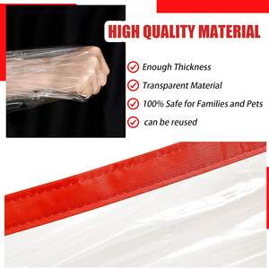 ZipDoor Kit de barrière anti-poussière étanche de qualité alimentaire porte magnétique à glissière rouge noir avec plastique PVC PE Modling pour les peintres utilisation de fruits - Product Image 3