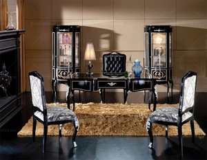 Europeo di lusso <span class=keywords><strong>in</strong></span> legno nero <span class=keywords><strong>da</strong></span> tavolo <span class=keywords><strong>scrivania</strong></span> e <span class=keywords><strong>sedia</strong></span> <span class=keywords><strong>in</strong></span> <span class=keywords><strong>pelle</strong></span> - Product Image 2