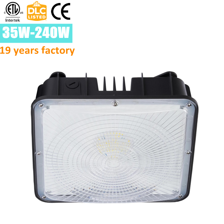 Светодиодные лампы навеса для автозаправочной станции 35W to150w 200w 240w 120v-277v 347v 480v светодиодный навес, завод Гуандун
