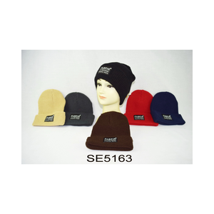 Custom 100% Acrylic Ribbed Knit Cuffed 3D Embroidery Woven Cycling <b>Beanie</b> Hat Winter Warm <b>Slouch</b> for Travel - Product Image 1