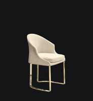 2025 vente chaude de luxe en acier inoxydable chaise de salle à manger velours PU cuir rembourré chaise de Restaurant pour la maison hôtel