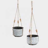 Pots à fleurs suspendus pour jardin avec poignée en corde, décoration murale suspendue, pot de fleurs, emballage/emballage cadeau